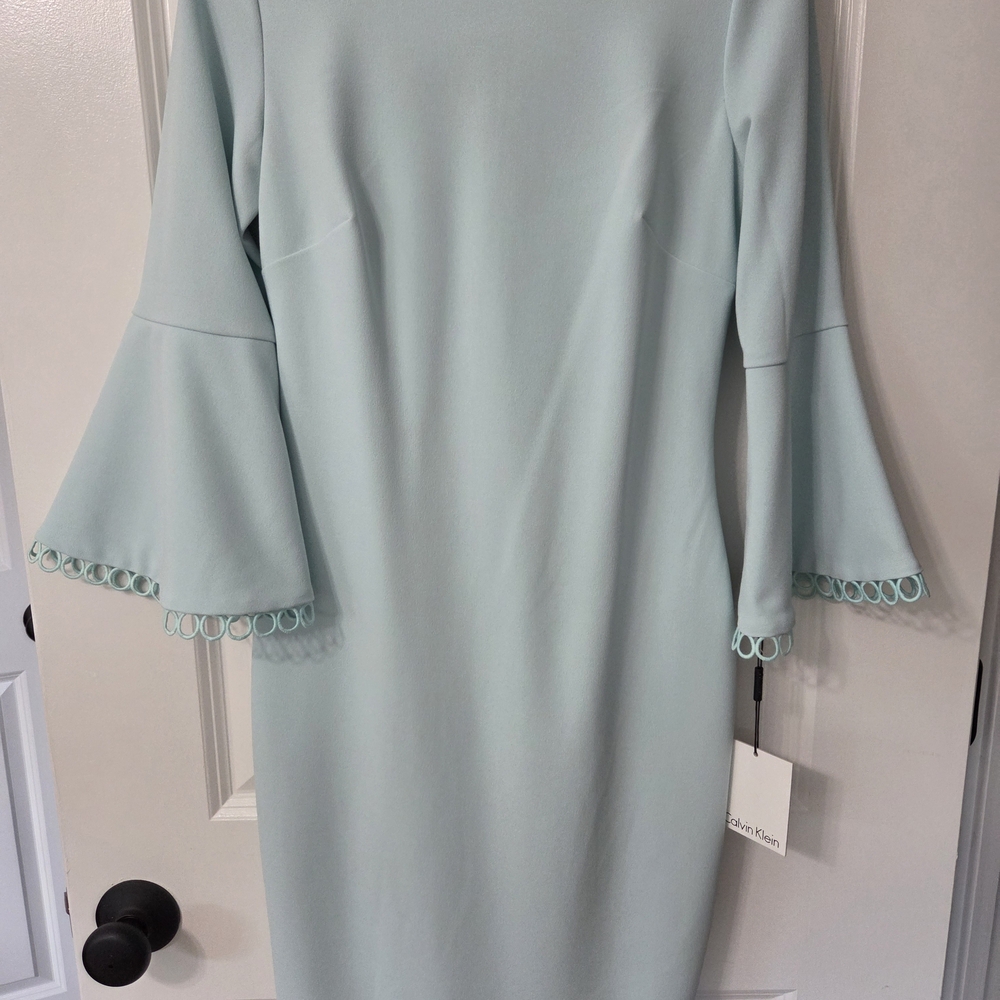 Calvin Klein Light Blue Long Sleeve Dress